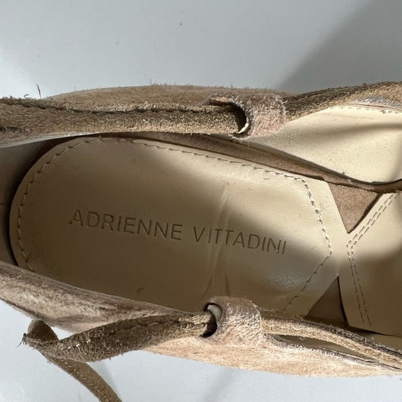 Adrienne Vittadini Smily Tan Ankle Wrap Heels - Picture 9 of 11